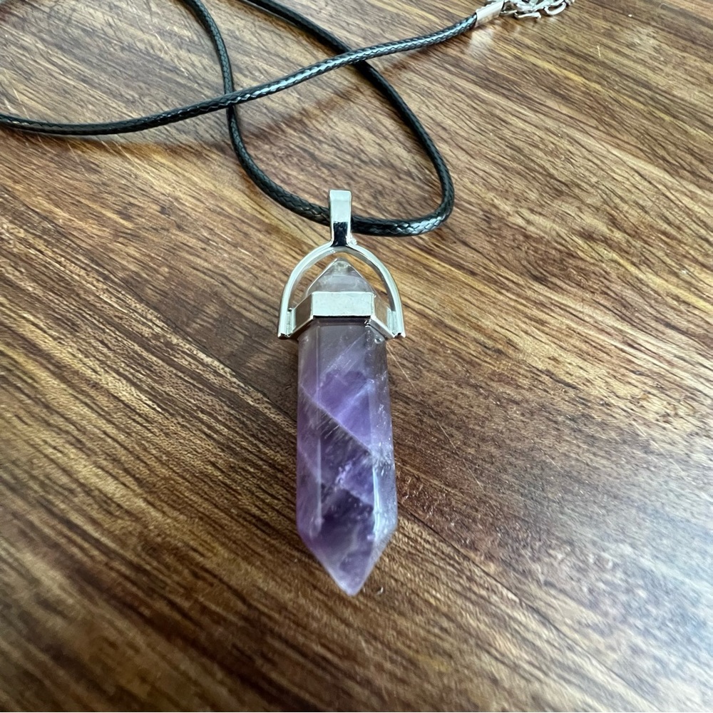 Amethyst Crystal Pendant Necklace - Picture 6 of 7